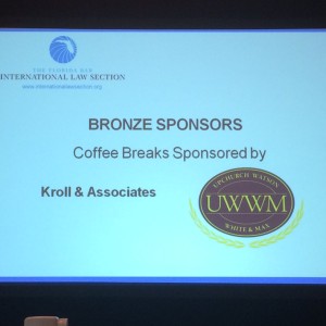 Mediator Ricardo Cata took a photo of our sponsorship acknowledgement at the recent ILAT Conference.