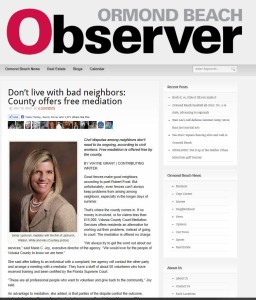 Florida mediator Sandra Upchurch in Ormond Beach Observer