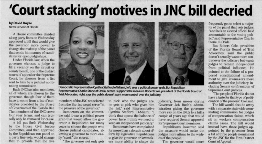 'Court Stacking' Motives in JNC Bill Decried