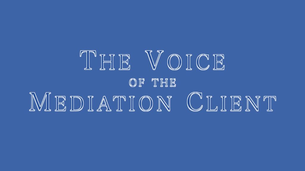The Voice of the Mediation Client