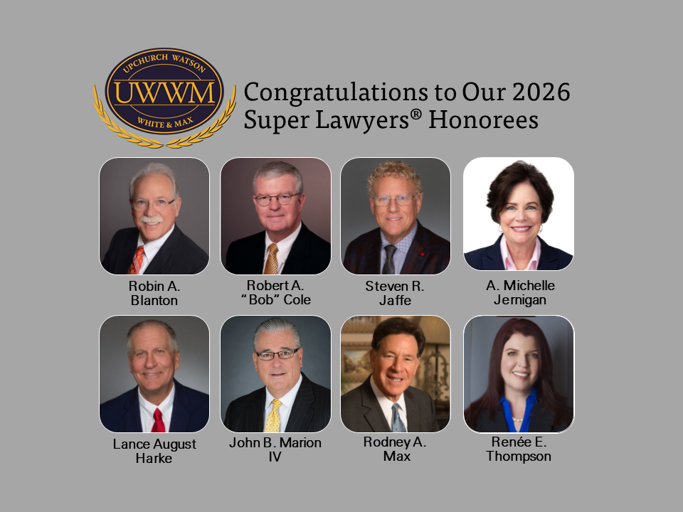 Eight mediators with Upchurch Watson White & Max have been selected for inclusion in the 2026 Florida Super Lawyers list.