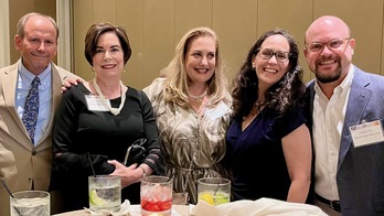 Mediators Jeff Fleming, Michelle Jernigan, Brenda Newman and Lawrence Kolin, with Karen Kolin, second from right, striking a pose.