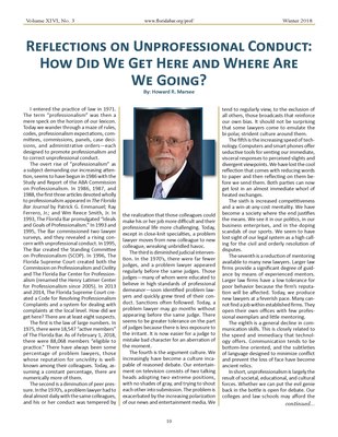 Howard Marsee's article on Page 10 of The Professional.