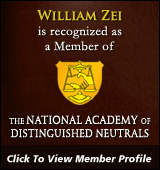 National Academy of Distinguished Neutrals Bill Zei