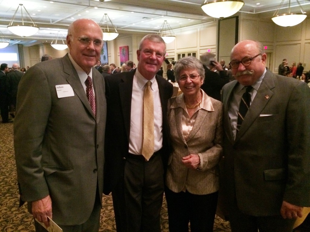 Florida mediator and UWWM shareholder Bob Cole, second from left, made the trek from his Jacksonville base to Tallahassee last night for the Florida Supreme Court Historical Society annual dinner. Here he is with Julian Proctor Tall, left, Justice Rosemary Barkett and Sid Matthew Tall.